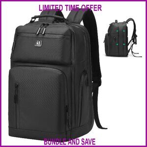 Expandable Business Backpack 17" Laptop Waterproof Airline Approved 33L-42L